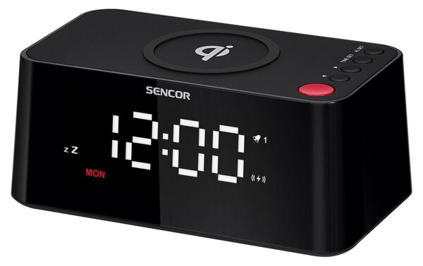 Zegar Sencor SDC 7600 Qi z ładowarką, czarny