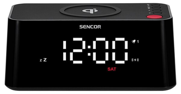 Zegar Sencor SDC 7600 Qi z ładowarką, czarny
