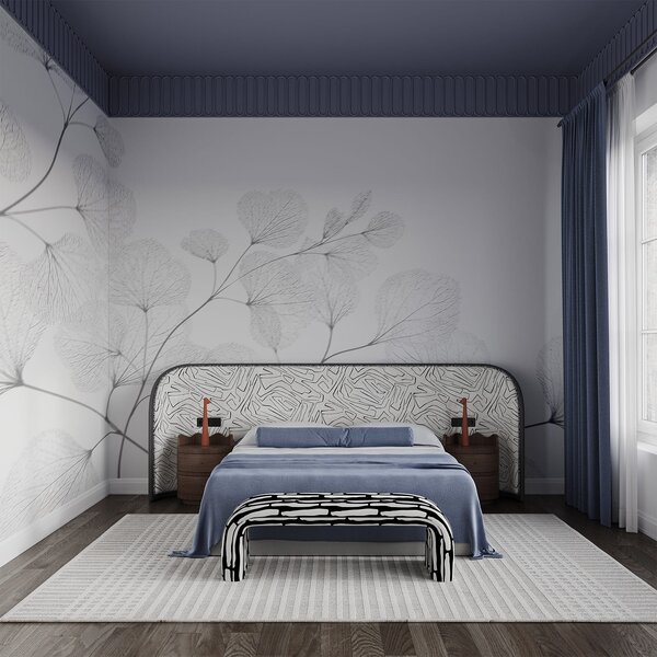 Fototapeta Biała roślina liściasta o cienkich gałęziach, Fototapety Kwiaty, Popularne Fototapety, t00905v1 - Tapeko.pl