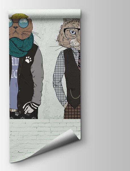Fototapeta Grupa kotów w ubraniach, Fototapety z zwierzętami, Popularne Fototapety, u28592v1 - Tapeko.pl