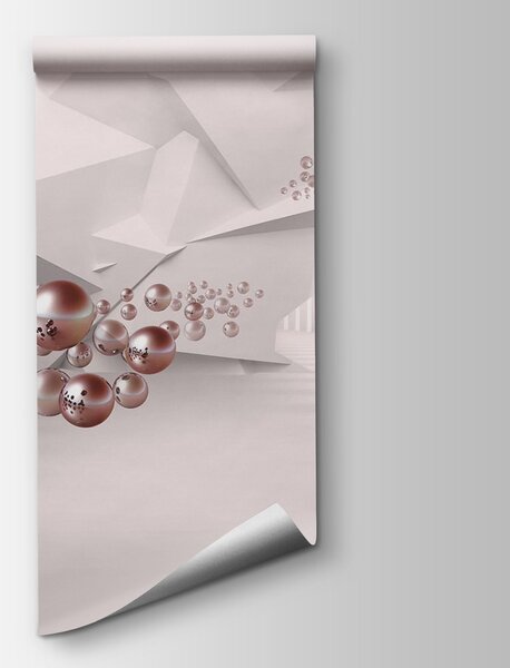 Fototapeta Biały pokój z różowymi kulkami, Fototapety 3d, Popularne Fototapety, u77920v2 - Tapeko.pl