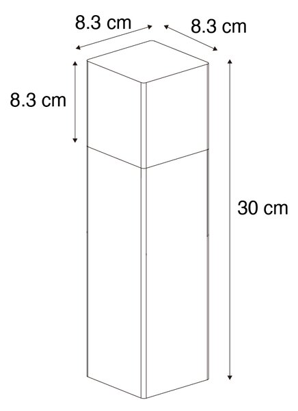 Stojąca lampa zewnętrzna czarna z kloszem w kolorze dymionym 30 cm - Denmark