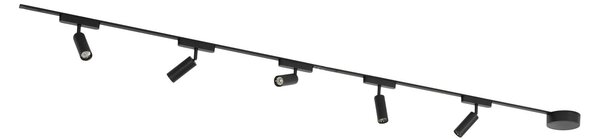 Lampy sufitowe Lindby, Lumaro 48V, ściemnialny, czarny, salon, aluminium, nowoczesny