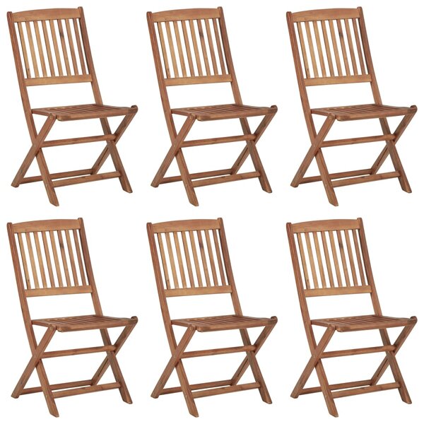 Składane krzesła ogrodowe 6 szt., lite drewno akacjowe
