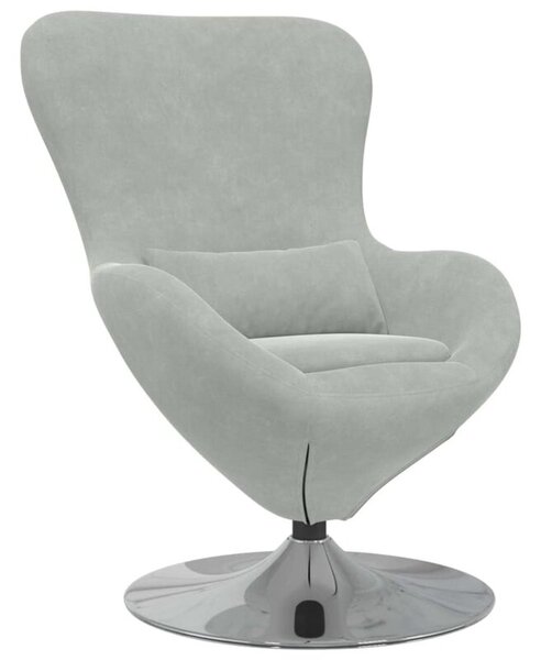 Fotel jajo jasnoszary 63 x 73 x 90 cm aksamit