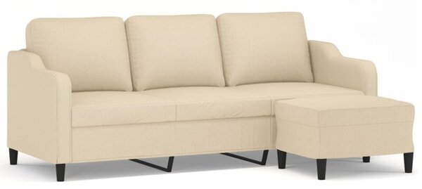 Sofa 3-osobowa, kremowa, 180 cm, tapicerowana tkaninÄ