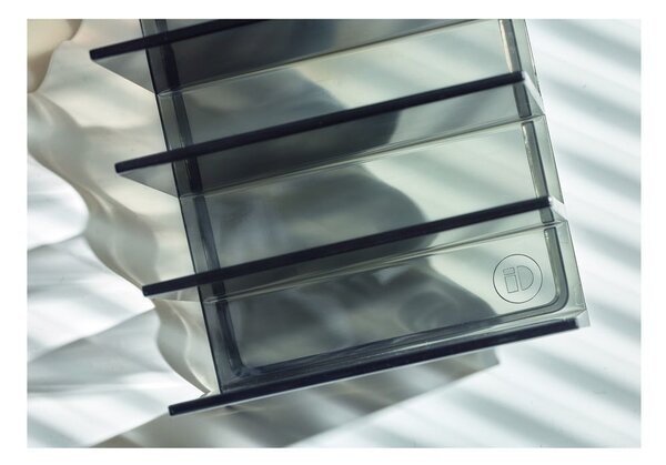 Organizer łazienkowy na kosmetyki z plastiku z recyklingu w kolorze matowej czerni Palette Station – iDesign