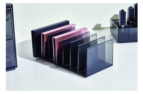 Organizer łazienkowy na kosmetyki z plastiku z recyklingu w kolorze matowej czerni Palette Station – iDesign