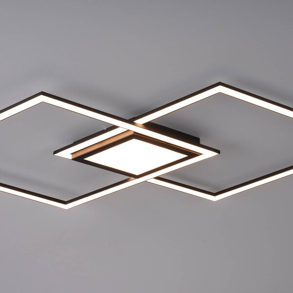 JUST LIGHT. GmbH Lampa sufitowa LED Asmin, możliwość ściemniania, czarny, salon / jadalnia, aluminium, nowoczesny