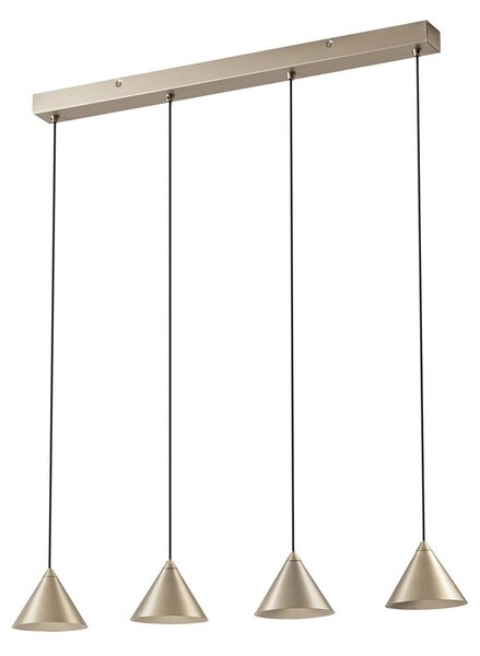 Lampa Wisząca Lucande, Rhodes, ściemnialny, metaliczny, salon, metal, nowoczesny