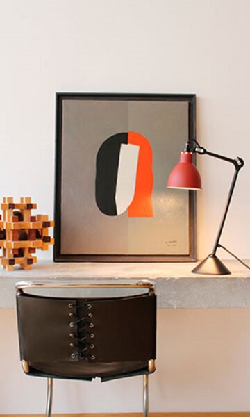 Lampa Gras 205, lampa stołowa, czerwono-czarna – DCW