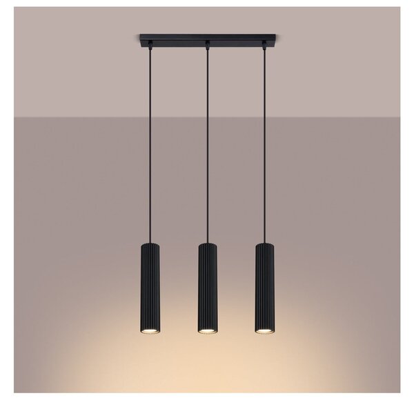 Czarna lampa wisząca Gleam – Sollux