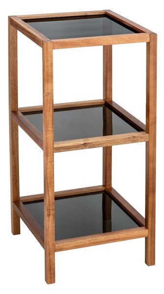 Czarno-naturalny szklany regał łazienkowy 36x79 cm Fondi – Wenko