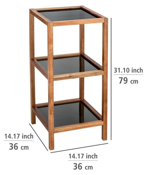 Czarno-naturalny szklany regał łazienkowy 36x79 cm Fondi – Wenko
