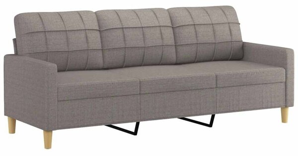 Sofa 3-osobowa, kolor taupe, 180 cm, tapicerowana tkaninÄ