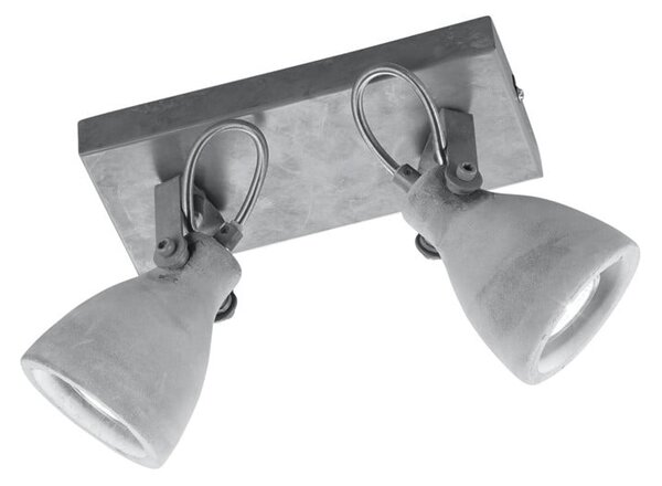 Szary kinkiet na 2 żarówki Trio Concrete, dł. 23 cm