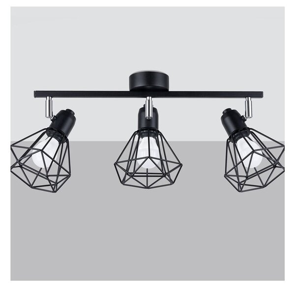 Czarna lampa sufitowa ø 10 cm Varpu – Sollux