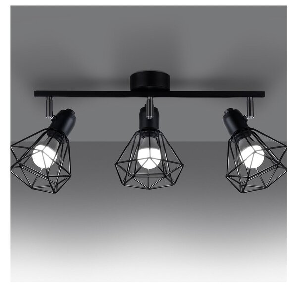 Czarna lampa sufitowa ø 10 cm Varpu – Sollux