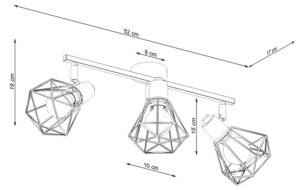 Czarna lampa sufitowa ø 10 cm Varpu – Sollux