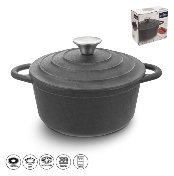 Garnek żeliwny z pokrywką 2,7 l Litina – Orion