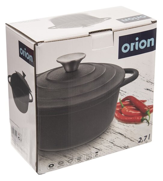 Garnek żeliwny z pokrywką 2,7 l Litina – Orion
