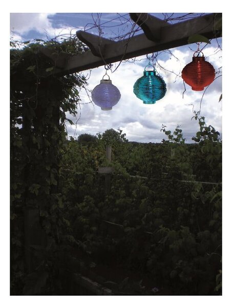 Biały ogrodowy lampion solarny LED Star Trading, ø 20 cm