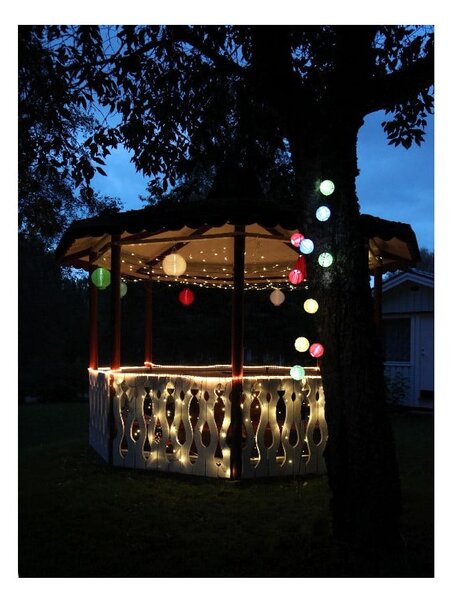 Biały ogrodowy lampion solarny LED Star Trading, ø 20 cm
