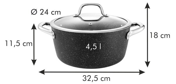 Garnek aluminiowy odpowiedni na indukcję z pokrywkę 4.5 l President – Tescoma