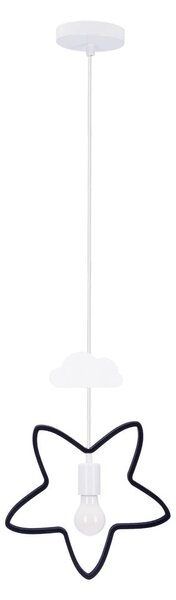 Czarno-biały żyrandol dziecięcy z metalowym kloszem Single – Candellux Lighting