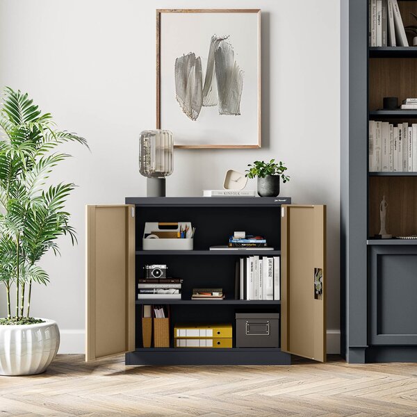 Szafka biurowa Eco Design Beata 90x40x93 cm antracyt/orzech
