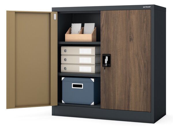 Szafka biurowa Eco Design Beata 90x40x93 cm antracyt/orzech