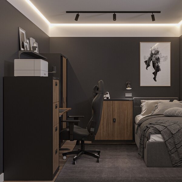 Szafka biurowa Eco Design Beata 90x40x93 cm antracyt/orzech