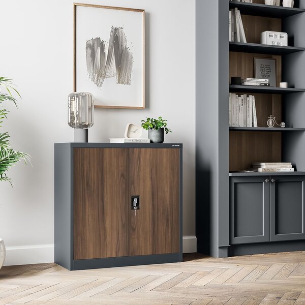 Szafka biurowa Eco Design Beata 90x40x93 cm antracyt/orzech