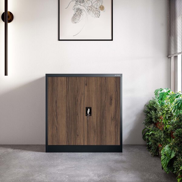 Szafka biurowa Eco Design Beata 90x40x93 cm antracyt/orzech