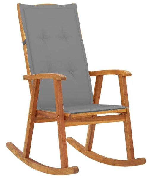 Fotel bujany z poduszkami, lite drewno akacjowe