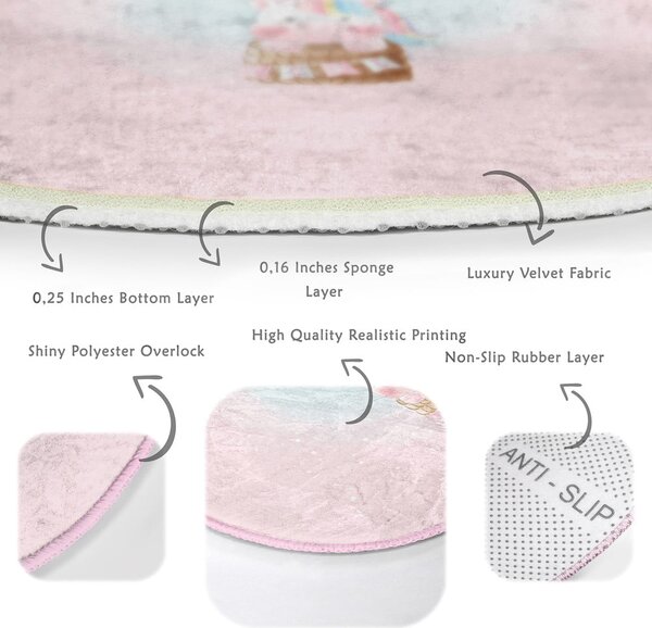 Różowy dywan dziecięcy ø 120 cm Comfort – Mila Home