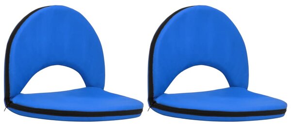 Składane krzesła podłogowe, 2 szt., niebieskie, stal i tkanina