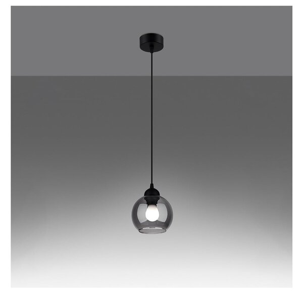 Czarna lampa wisząca ø 15 cm Grande – Sollux