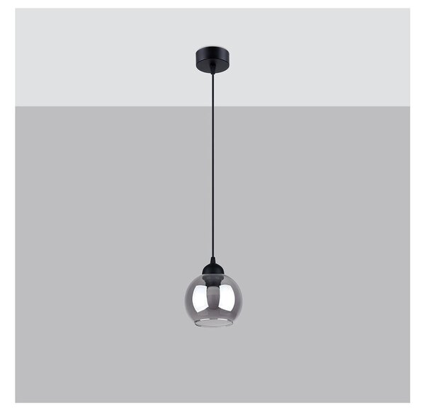 Czarna lampa wisząca ø 15 cm Grande – Sollux