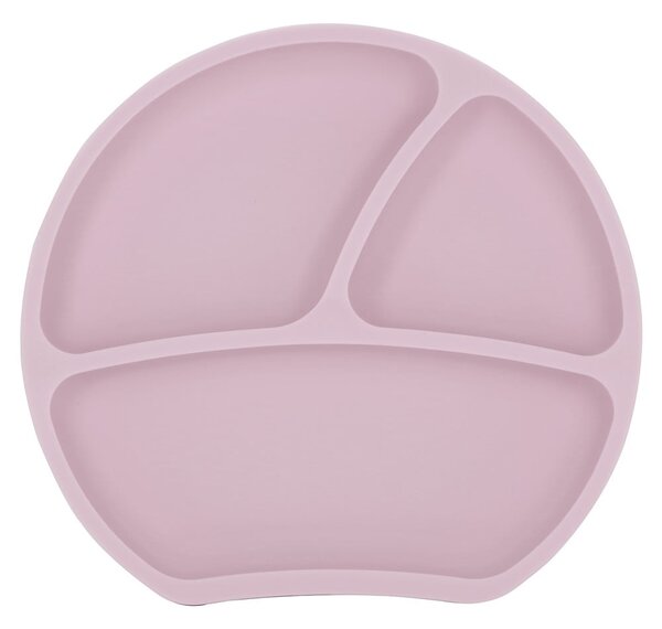 Jasnoróżowy silikonowy talerz dla dzieci 19x20,5 cm – Kindsgut