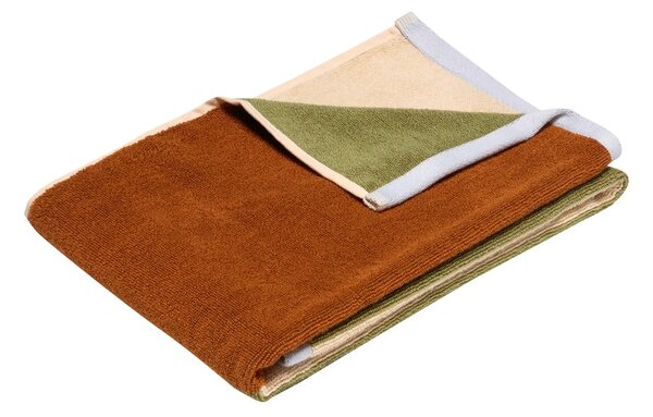 Brązowy bawełniany ręcznik frotte 50x100 cm Block – Hübsch