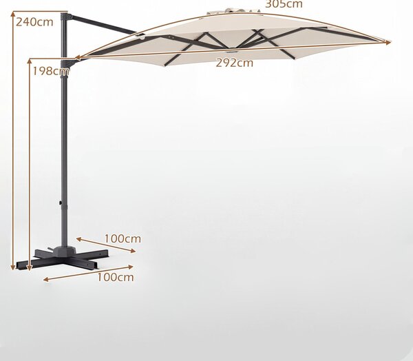 Parasol ogrodowy z wysięgnikiem