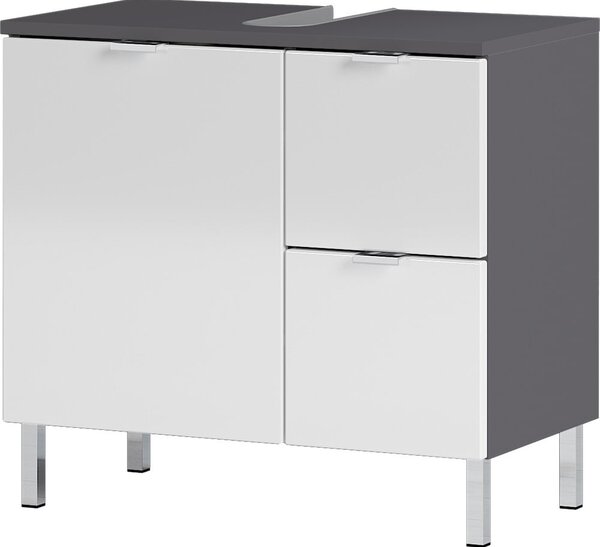 Biało-szara szafka pod umywalkę Germania Mauresa, szer. 60 cm