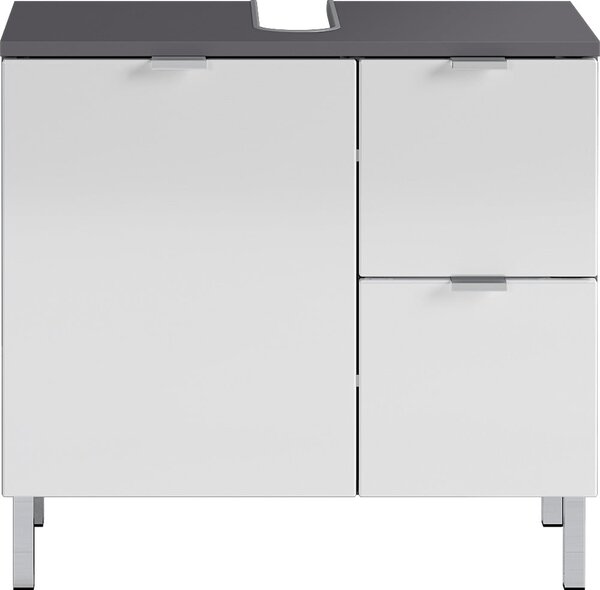 Biało-szara szafka pod umywalkę Germania Mauresa, szer. 60 cm