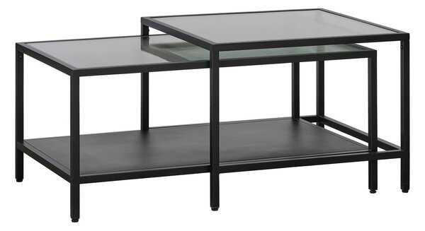 Czarne szklane stoliki zestaw 2 szt. 60x60 cm Bronco – Unique Furniture