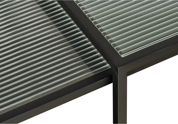 Czarne szklane stoliki zestaw 2 szt. 60x60 cm Bronco – Unique Furniture