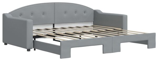 Sofa rozsuwana, jasnoszara, 90x190 cm, tkanina