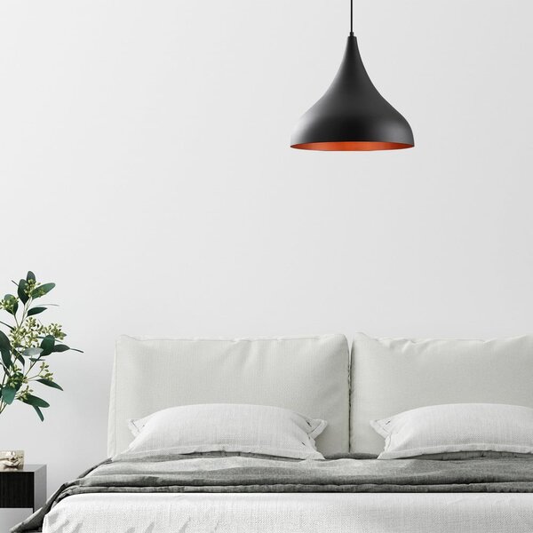Czarna lampa wisząca z metalowym kloszem ø 41 cm Sağlam – Opviq lights