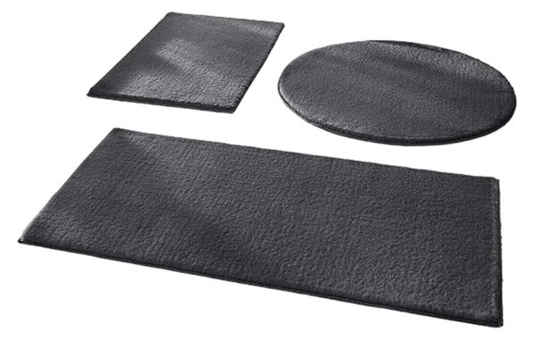 Ciemnoszare dywaniki łazienkowe zestaw 3 szt. 50x90 cm – Mila Home