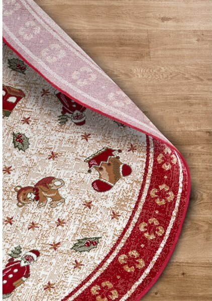 Czerwony okrągły dywan z mieszanki bawełny ze świątecznym motywem ø 160 cm Toy's Delight Red Christmas – Villeroy&Boch